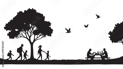 silhouettes of people working group of Happy people
