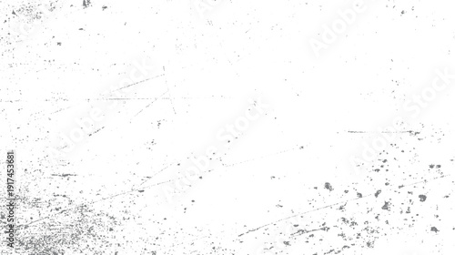 White background with scattered gray dust specks and fine scratches texture