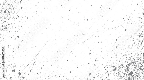 Grey paint splatters and scratches on a white background abstract texture splash