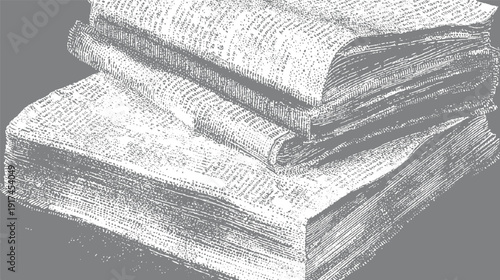 Stacked antique books with visible text and textured pages vintage