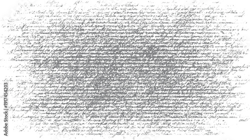 Dense handwritten text in grey on white background with scattered dots writing script document