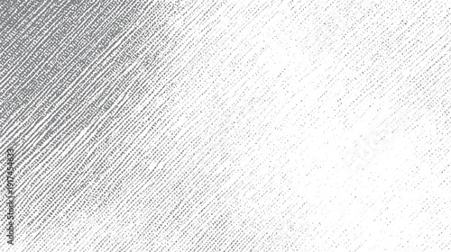 Diagonal grey textured pattern with fading dots and lines on white background
