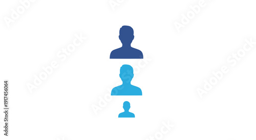 Three Human Figures in Blue Tones.