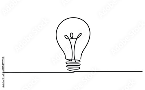 Innovative Light Bulb Continuous Line Drawing for Idea Generation