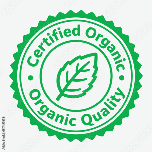 Certified Organic Quality Green Label Stamp.