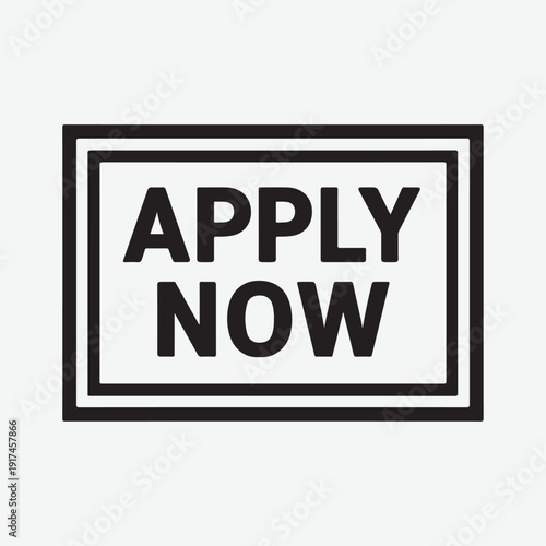 Apply Now Button Sign Typography Graphic.