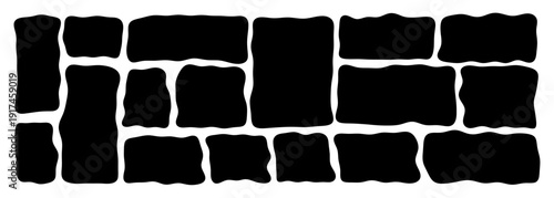 Wavy organic frame shape set with irregular edges, perfect for creative text layouts vector illustration and playful design projects with hand-drawn aesthetic and flowing shapes