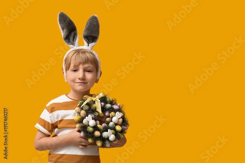 Cute little boy in bunny ea...