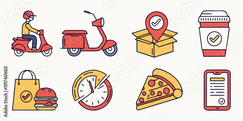 A collection of various icons representing different services and products.