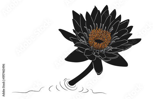 Lotus flower silhouette illustration, vector design for Vesak Day eps 1