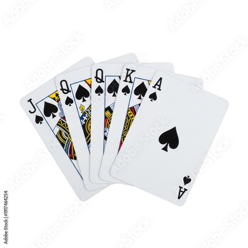 A set of playing cards fanned out on a transparent background