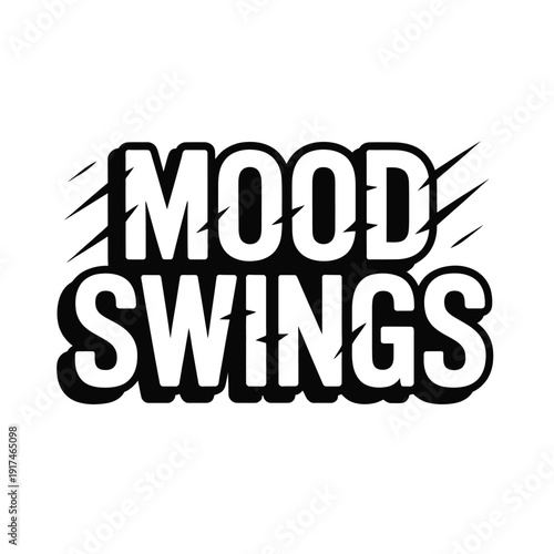 A stylized illustration of the phrase Mood Swings in bold typography