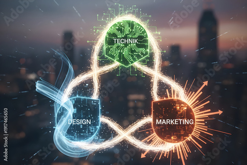 Unendlichkeitssymbol verbindet Design, Technik und Marketing