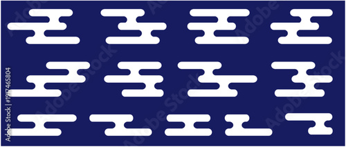 日本独特の記号的な雲　編集可能なベクターセット