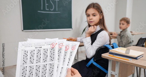 Teacher with checked answer...