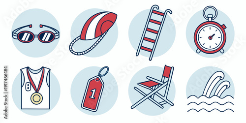 Assorted images of sports equipment and accessories for various activities