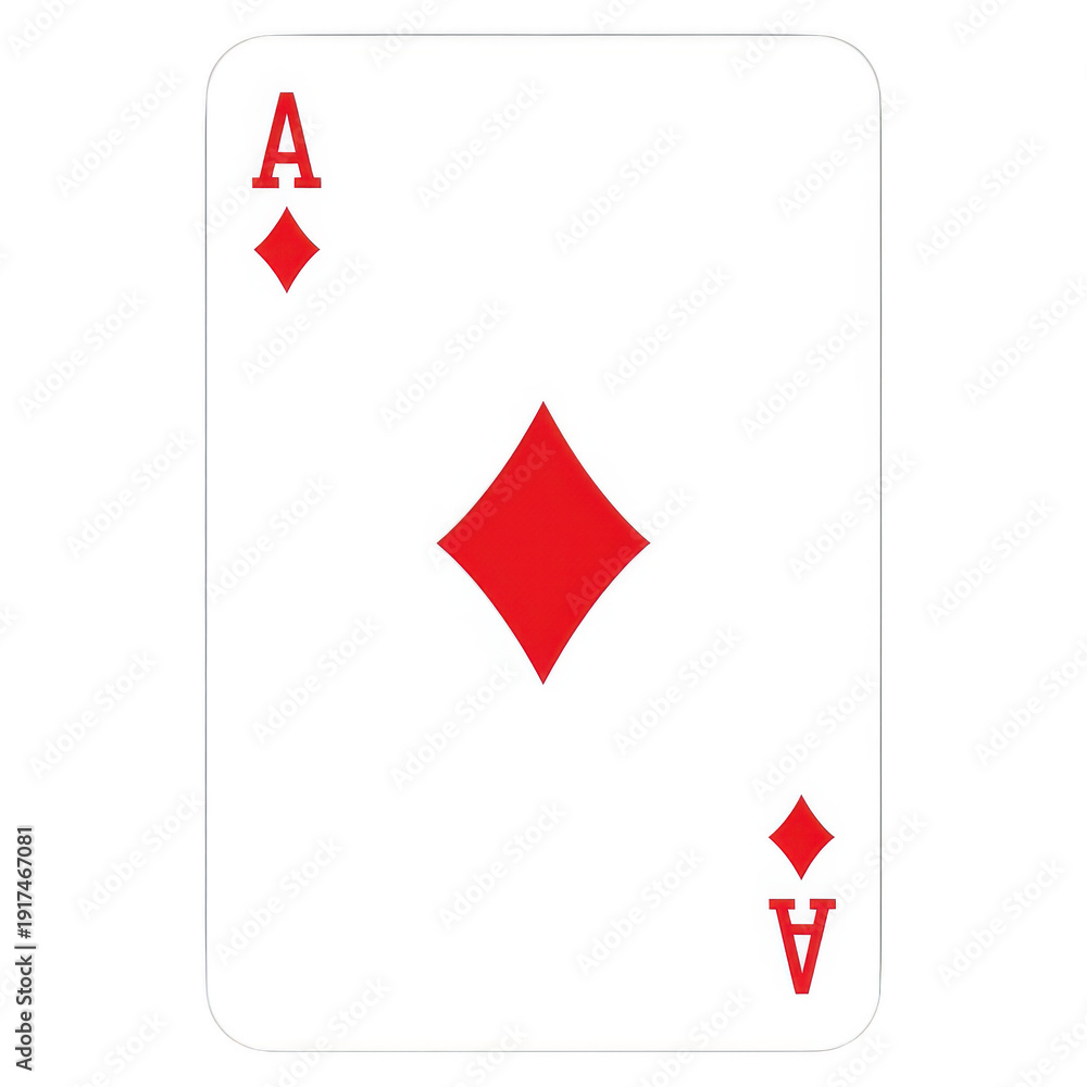 Obraz premium An ace of diamonds playing card on transparent background