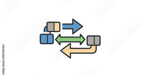 Flowchart Process Diagram Arrows Blocks.