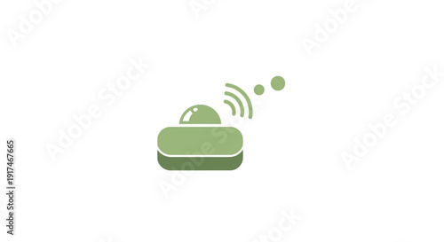 Green wireless router device symbol.