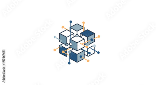 Group of connected blue cubes.