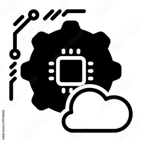 Cloud icon, glyph icon style