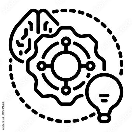 Brain icon, line icon style