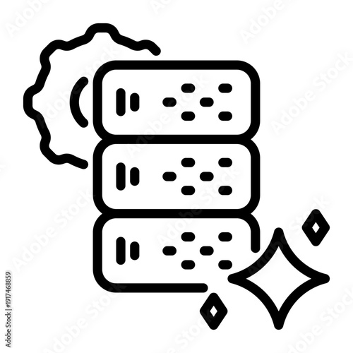 Server icon, line icon style