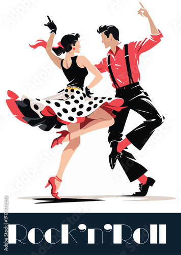 069-08-Happy man and woman performing a lively rock and roll dance