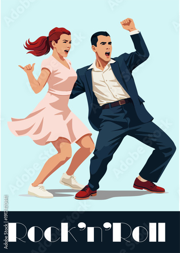 069-09-Happy man and woman performing a lively rock and roll dance