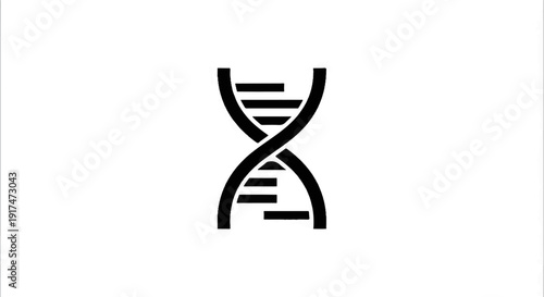 A stylized black double helix representing genetic code