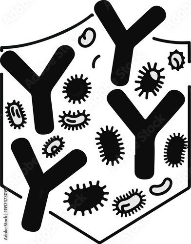 Antibodies neutralizing pathogens within a hexagonal shield