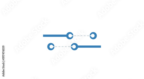 Blue Link Chain Connection Symbol.