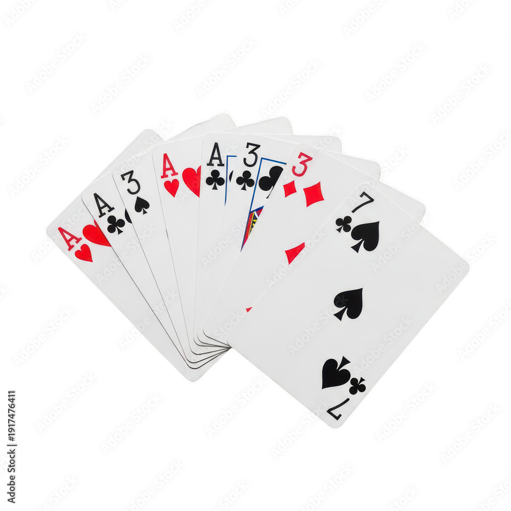 Obraz premium A fan of playing cards on transparent background