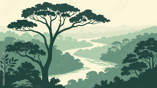 Tropical Rainforest Canopy Vector