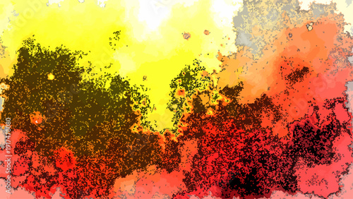 Vector Abstract vibrant watercolor art with a colorful mix of fire-like shades, perfect for adding energy and impact to various design projects. Design