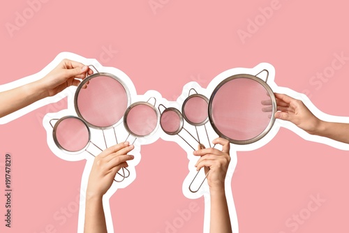 Female hands holding many s...