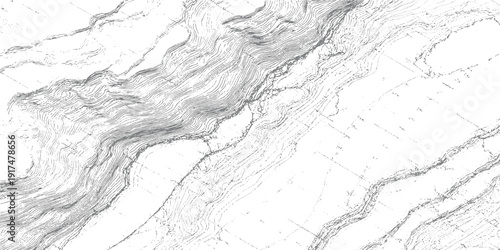 Topographic contour map lines depicting mountainous terrain and geological formations