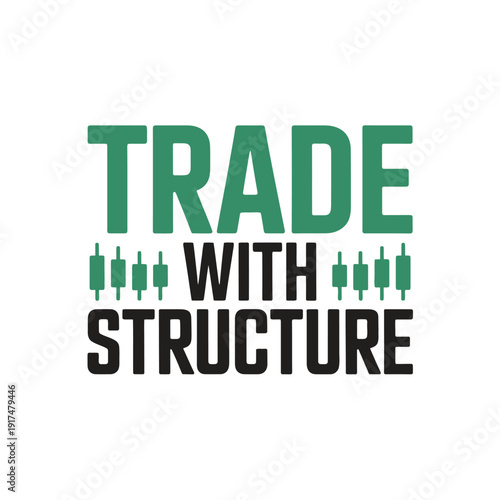 A logo with the words 'TRADE WITH STRUCTURE' and candlestick charts