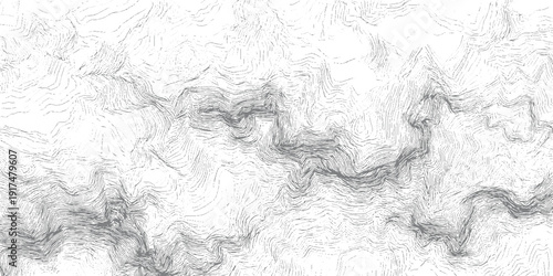 Intricate grey contour lines creating a topographic map texture on a white background