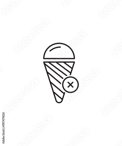 no ice cream icon, vector best line icon.