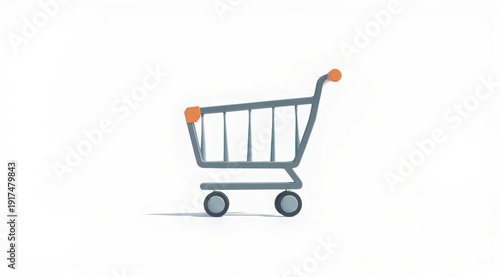 Vector illustration of a shopping cart, highlighted on a white background. The basket icon for a supermarket or online store, concepts of online shopping, web store, e-commerce, retail and seasonal sa