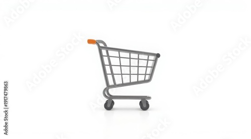 Vector illustration of a shopping cart, highlighted on a white background. The basket icon for a supermarket or online store, concepts of online shopping, web store, e-commerce, retail and seasonal sa