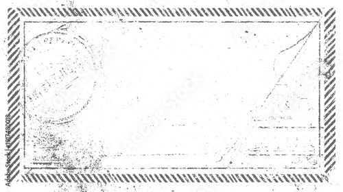 Distressed grey diagonal stripe border with faded circular stamp and horizontal lines white grunge texture