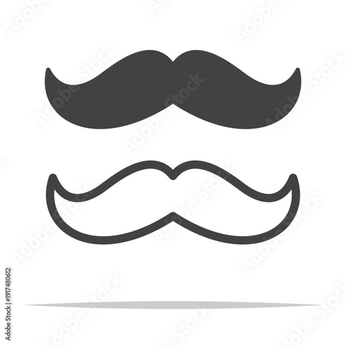 Mustache icon transparent vector isolated illustration