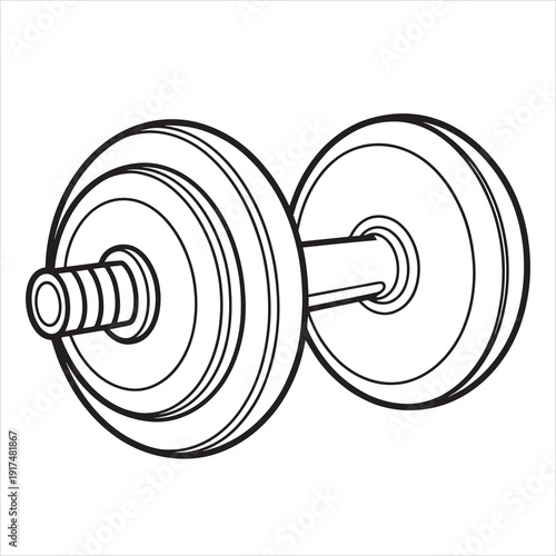 Illustration vector of a dumbbell coloring page