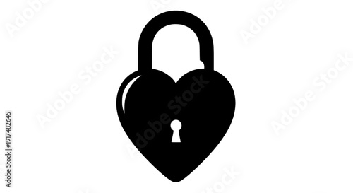 A heart-shaped padlock icon symbolizing love and security viewed from the front