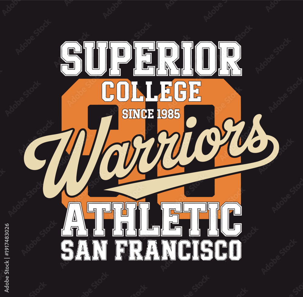 Obraz premium Superior College Warriors Athletic on Black Background 1