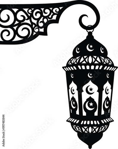 Ornate wall mounted lantern with intricate designs and patterns