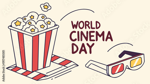 Celebrate World Cinema Day with popcorn and 3D glasses