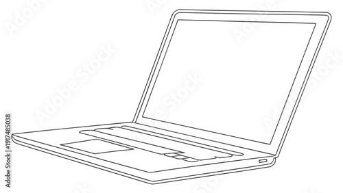Modern laptop computer with blank screen for customization